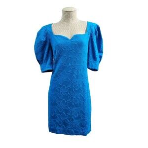 Lilly Pulitzer Feona Jacquard Puff Sleeve Sheath Dress Back Zip Womens M NEW NWT